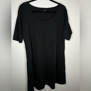 Eileen Fisher Women's Black Short Sleeve Mini Dress L Petite Casual Office